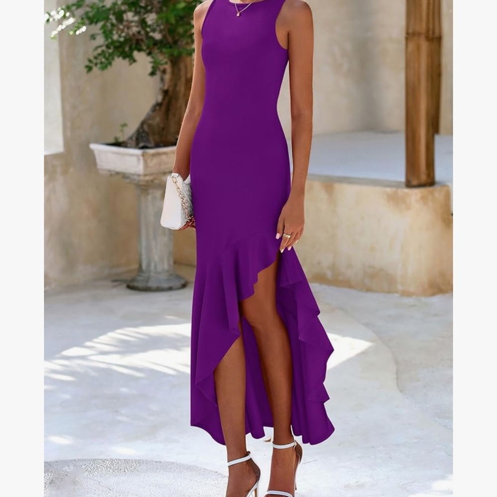 pretty garden Purple Sleeveless Dress